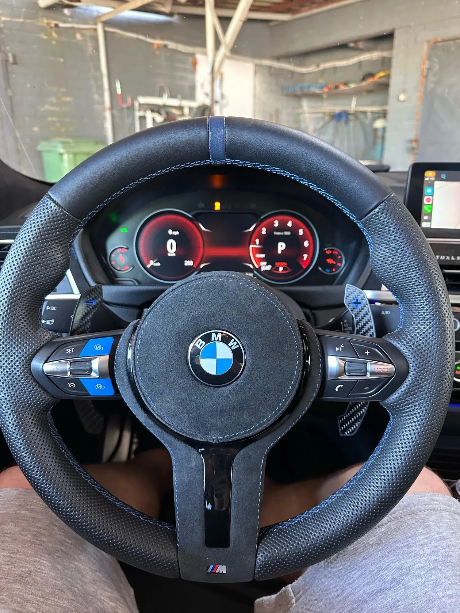 BMW Carbon Lenkrad Blue Edition - PS Sattlerei Premium Handarbeit